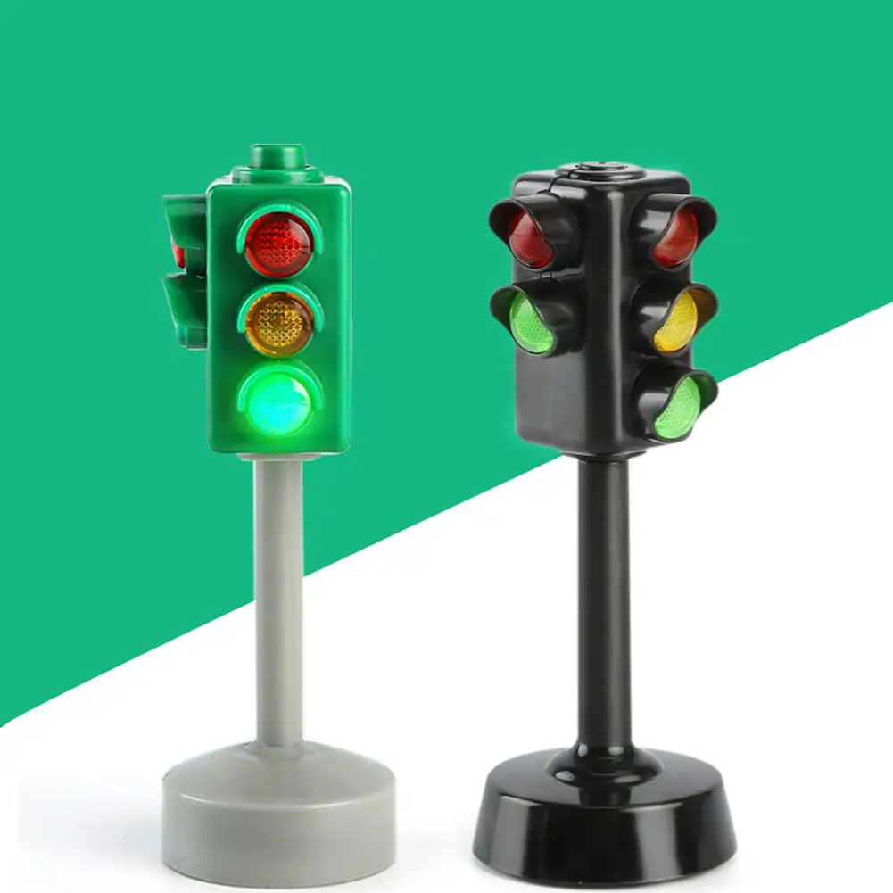 Mini Traffic Signs Road Light Block with Sound LED Children Kids Educational 