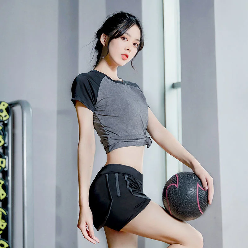 

Yoga Crop Top Yoga Shorts Sports Running Clothes Women's Yoga Clothes Spring Summer Top Deportivo Mujer Camisetas