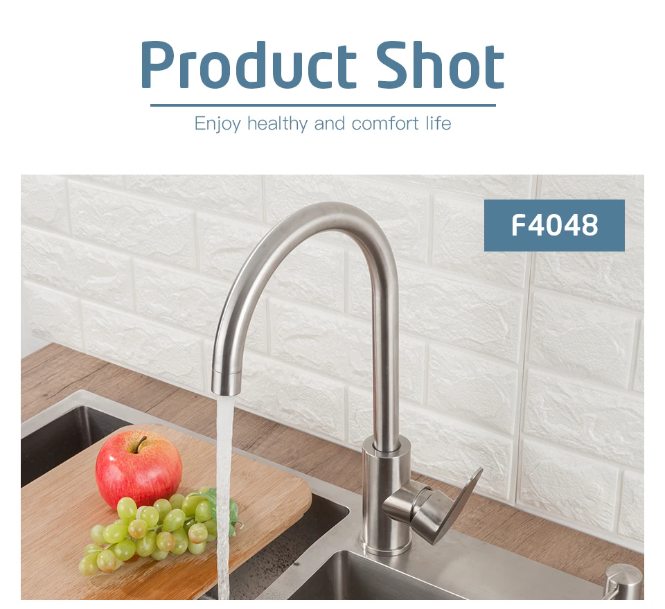 Frap Modern Kitchen Faucet Stainless Steel Single Handle Mixer Sink Tap Kitchen Hot and Cold Water Grifos Fregadero Cocina F4048