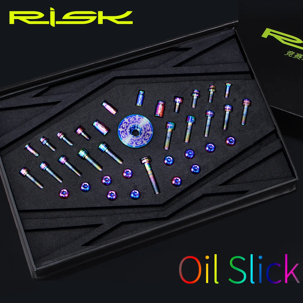 RISIKO 36 stücke Titan Legierung MTB велосипед Gemeinsame Schrauben Berg Fahrrad Schraube Schaltwerk/Bremse/kyafig/Ventil Kappe/befes - Цвет: Colorful