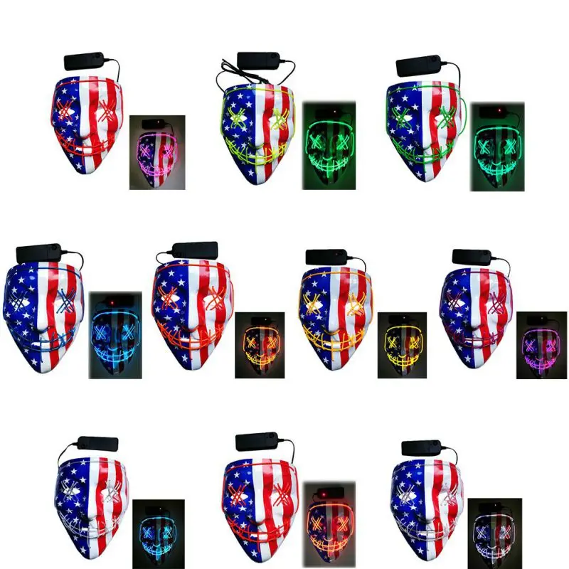 Halloween Mask The Purge Election Year Great Masks EL Light Up Glow In Dark Masks For Halloween Festival Cosplay Dress Up Purge