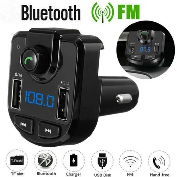 

Portable Car FM transmitter Accessories 1x Bluetooth Set Radio Wireless
