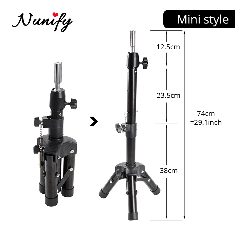 Ninfy Wig Mannequin Head Human Hairdressing Tripod Hairdresser Training Mannequin Head Holder Clamp False Head Mold Stand