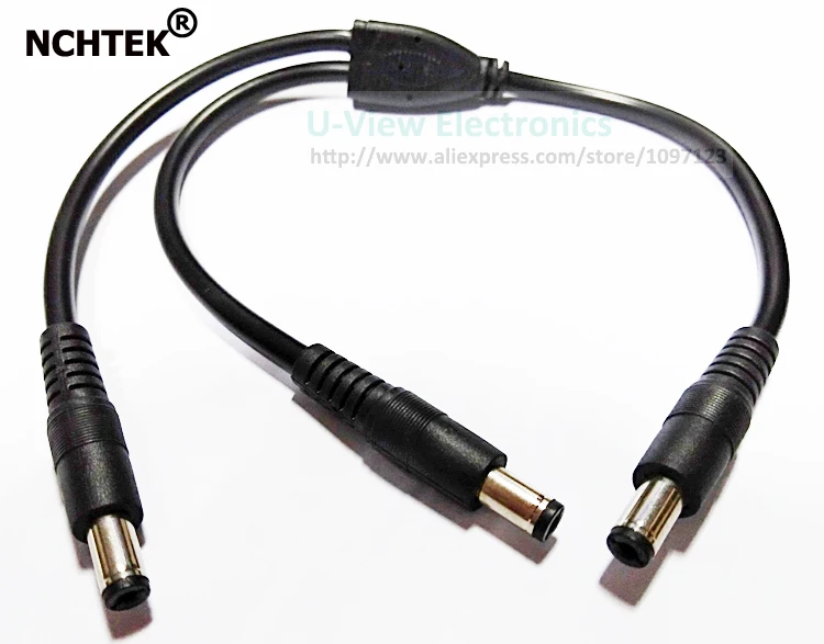 NCHTEK 18AWG DC 5,5x2,1 мм штекер-Двойной DC 5,5*2,1 мм штекер Соединительный Кабель-адаптер около 30 см/ /10 шт