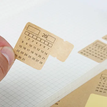 

4 Sheets Organizer Index Label Stationery Notebook Paper Stickers Handwritten Calender