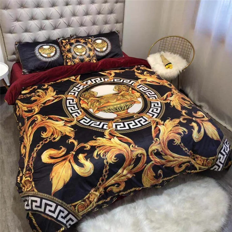 4/6 шт. queen king size постельное бельё супер мягкие бархатный Хрустальный Комплект постельного белья, Комплект постельного белья роскошного постельного белья наволочки для подушек
