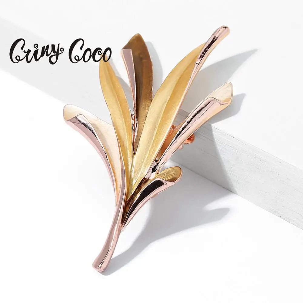 Женская Брошь в виде листика Cring Coco брошь желтого цвета с булавкой аксессуар для