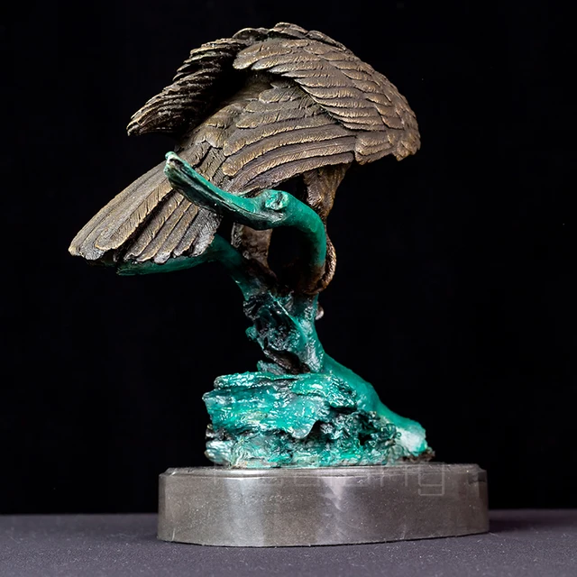 30cm Bronze Eagle Statue Bronze Arab Eagle Sculpture Animal Statue and Sculpture Home Decor Luxury Ornament Gifts Figurines 2