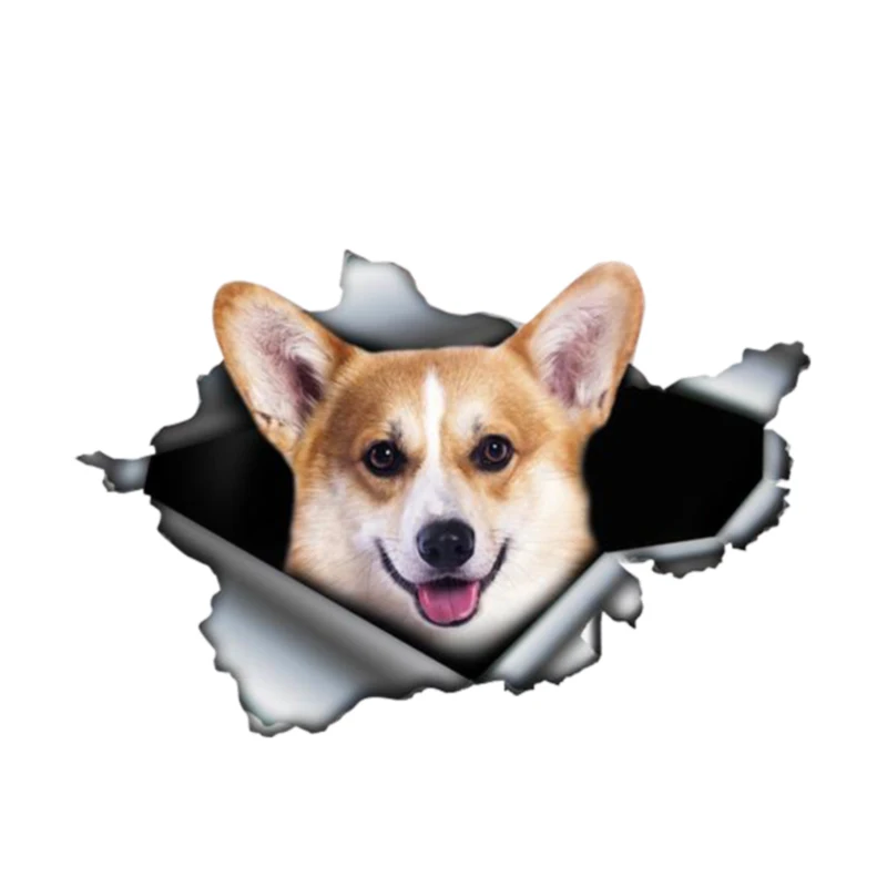 

Personality Corgi 3D Pet Car Sticker Vinyl Waterproof Car Window Accessories Decorative Art Pattern PVC 13cm X 9cm