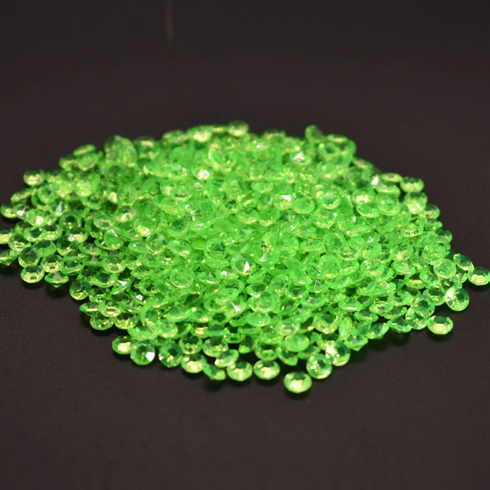 1000 шт 4,3 мм блестящие Прозрачные Акриловые Алмазные конфетти сверкающие Разбрасыватели конфетти для стола хрустальные украшения для свадебной вечеринки - Цвет: bright green