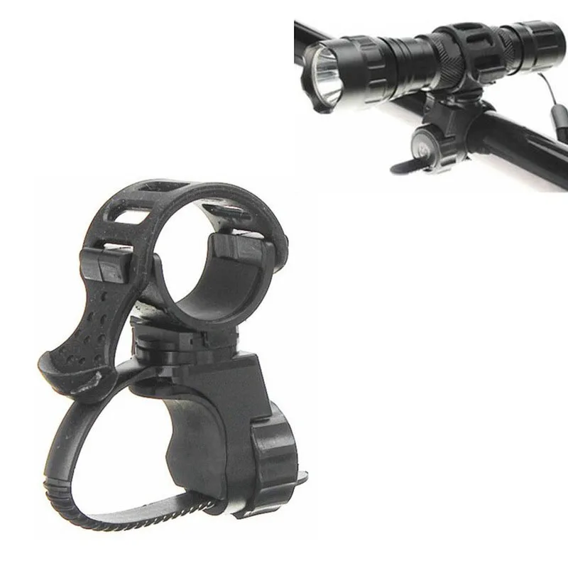 Discount Portable Bicycle Light Stand Holder Rotation LED Flashlight Torch Front Light Clip Clamp Lantern Mount Cycling Bike Accessories 0