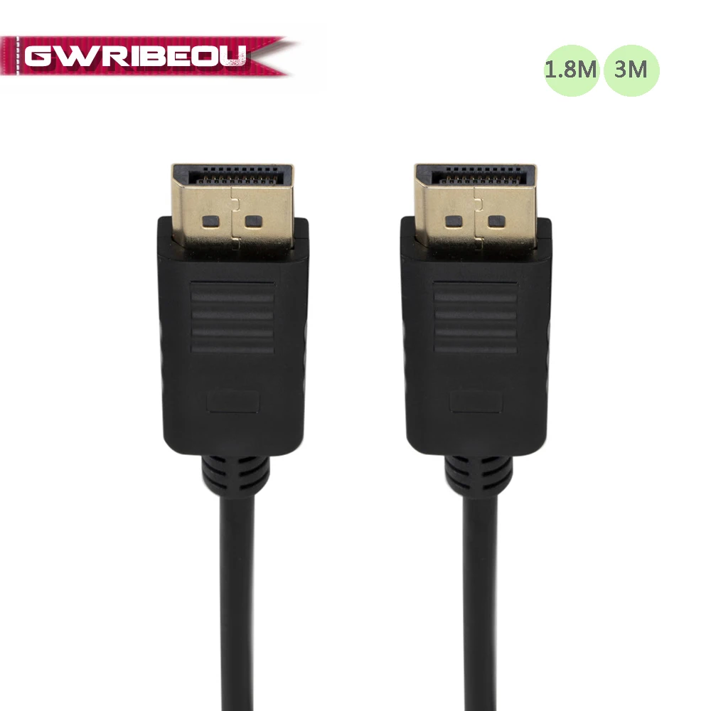 

1.8M/3M 10ft 4k 60hz DisplayPort Cable Male To Male DP To DP Audio Video AV HDTV TV Cable For Projector Monitor PC Laptop