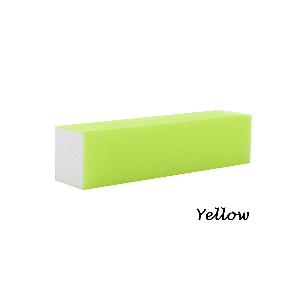 yellow 1 шт., 5 цветов, для УФ-геля, белая пилка для ногтей, буферный блок, лак для маникюра, форма для ногтей, пилочка для педикюра, шлифовальный инструмент для ногтей - Цвет: yellow