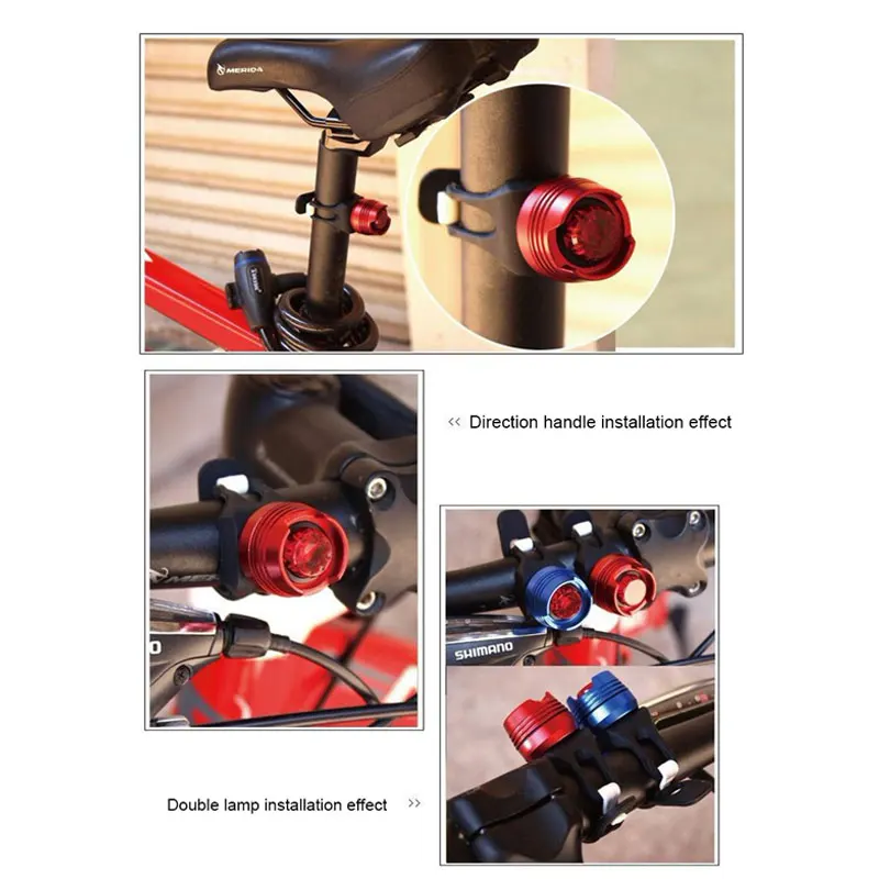 PHMAX Bicycle Light Safety Warning MTB Bike Light Rear LED Taillight Aluminum Alloy Cycling Flashlight With Battery Headlight PHMAX Bicycle Light Safety Warning MTB Bike Light Rear LED Taillight Aluminum Alloy Cycling Flashlight With Battery Headlight