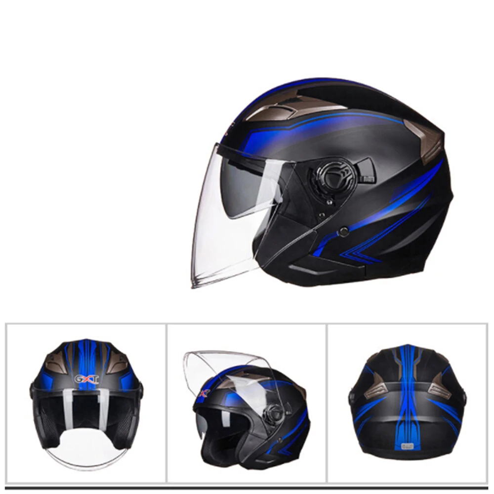 New arrival 1 PCS Motorhelm Half Gezicht ABS Motorhelm Elektrische Veiligheid Dubbele Lens Helm voor Vrouwen/Mannen