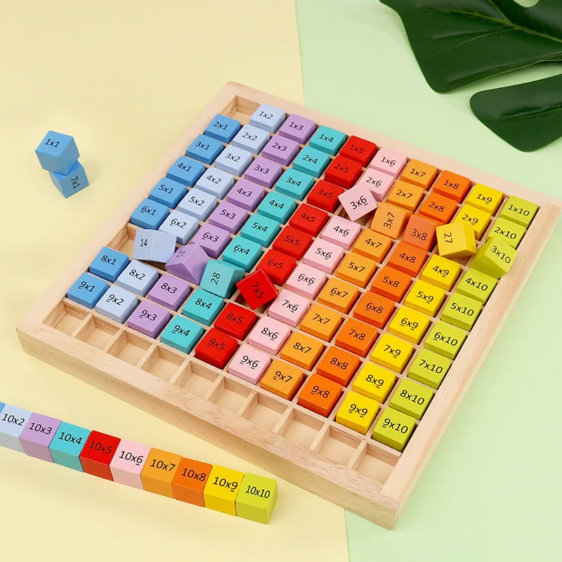 Деревянные игрушки Монтессори для детей Развивающие детские игрушки 99 Таблица размножения математические арифметические Обучающие приспособления для детей