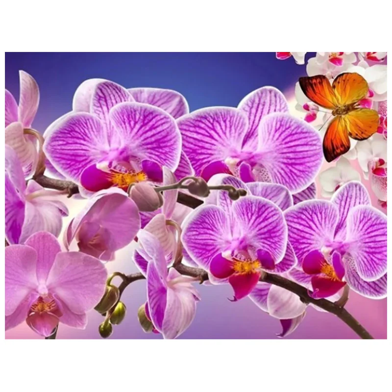 

BEST5D DIY Diamond Painting Moth Orchid Flower Picture Full Diamond Embroidery Full Circular Drilling Cross Stitch Home Decor