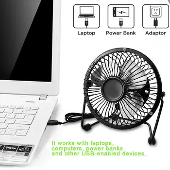 

Mini Portable USB Table Desk Personal Fan Air Cooling Solution for Desktop Tabletop Floor Office Room Travel