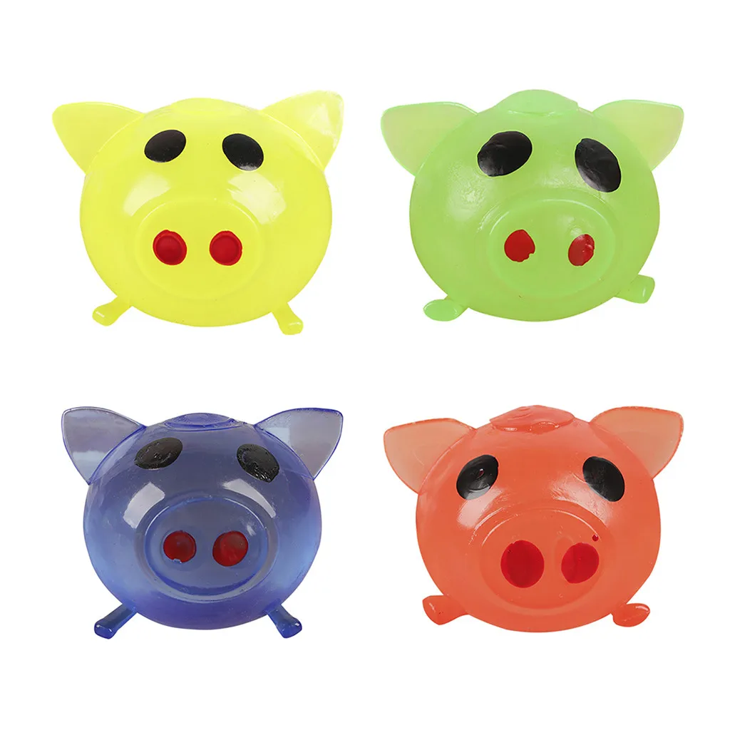 Squishies kawaii 4 шт. анти-стресс милый мягкий мультфильм свинья милый splat водный мяч-свинка вентиляционные Вырубные игрушки# G2 - Цвет: B