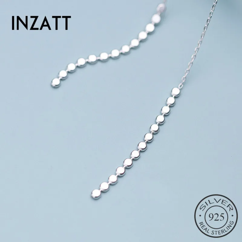 Минималистичные геометрические круглые висячие серьги INZATT из серебра 925 пробы