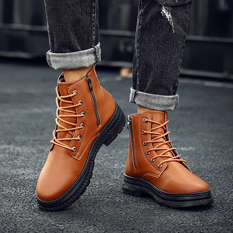 High Quality Genuine Leather Autumn Men Boots Winter Waterproof Ankle Boots Outdoor Working Boots Men's Shoes Trend Wild