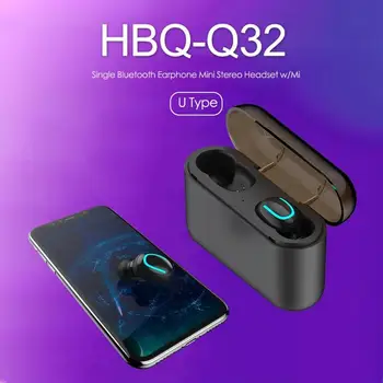 

HBQ-Q32 TWS Wireless Bluetooth Earphone Mini Wireless Stereo Headset Earpiece w/Mic Sports Earbuds Gaming Headset Phone PK HBQ