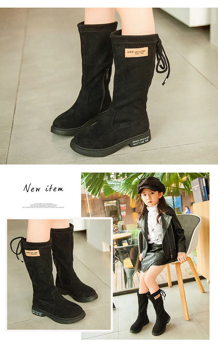 Girls Long Boots Autumn New Little Girl High Boots Girls Wild Princess Single Shoes