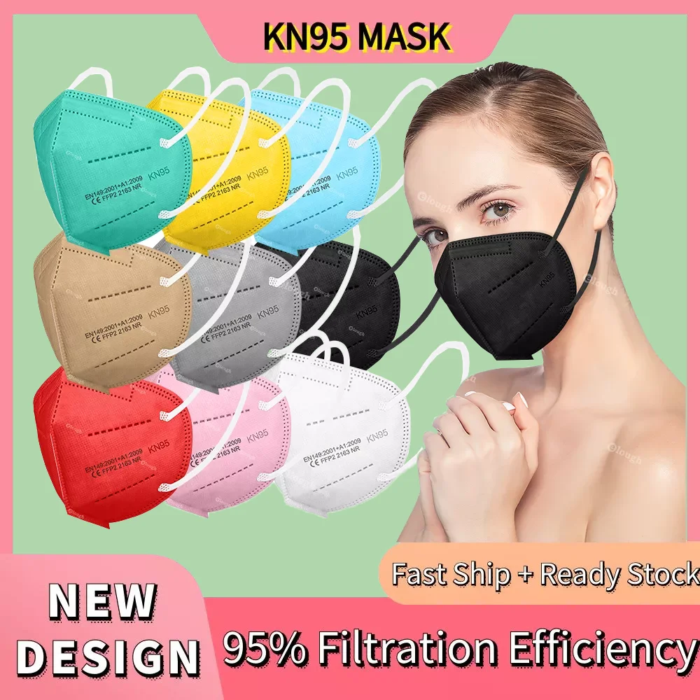 

KN95 FACE MASK 10-100 PCS respiratory ffp2 mascarillas fpp2 homologadas mascarilla colores ffp2mask maske ce ffp3 mascara