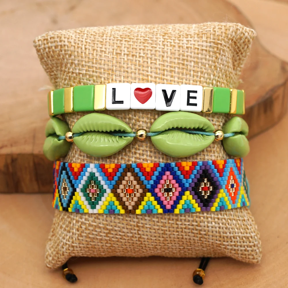 Go2boho MIYUKI сердце браслет Pulseras Mujer Moda эмаль плитка браслеты сглаза ювелирные изделия для женщин браслет ручной работы для ношения выше локтя