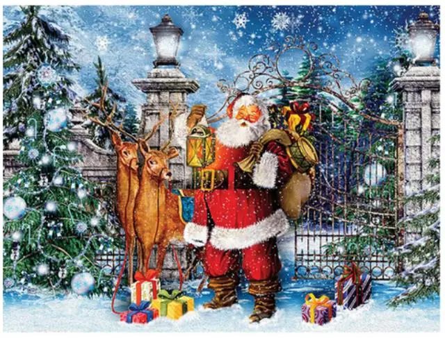 5D Full Drill Diamond Painting Stitch Embroidery Christmas Xmas Santa Claus Sled 