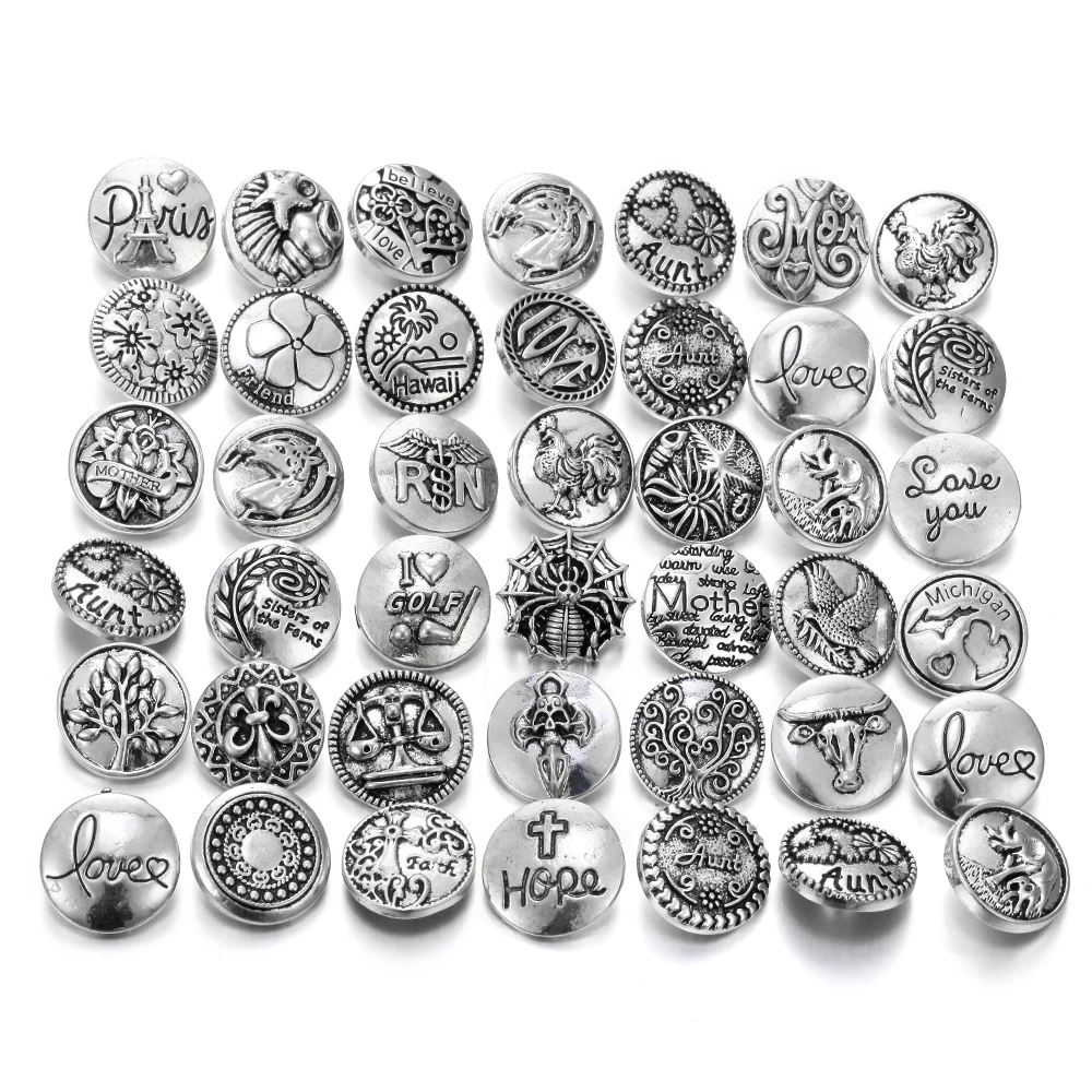 Metal Snaps-2 10 шт./лот Лидер продаж кнопка оснастка ювелирной 18 мм кнопки красный цветок из стразов и металлическими декоративными элементами 18 мм/20 мм/украшение с защелкой браслет с застежкой - Окраска металла: Metal Snaps-2