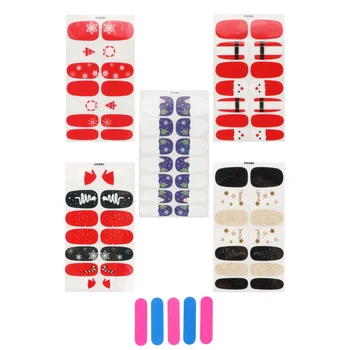 

5pcs Christmas Nail Stickers Stylish Lovely Fashion Pretty Nail Art Transfer Stickers Nail Transfer Stickers Nail Art Stickers