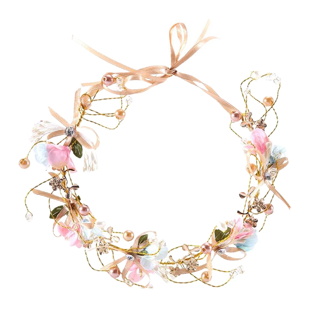 Hawaii Beach Hair Wreath Garland Wedding Party Headband Crown Headwrap for Daily & Formal Headwear