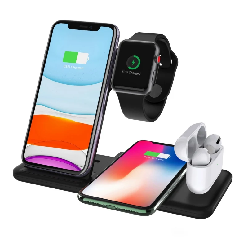 

4 In 1 Wireless Charger, Wireless Charging Station 15W Qi Fast Wireless Charger Stand