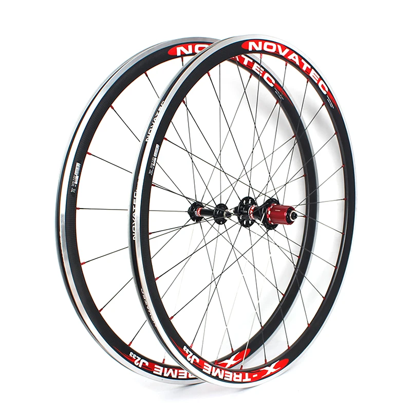 Novatec Road Bike Wheelset 700C Bearing Wheels Carbon coated 7-11 Speed V Brake Clincher Front Rear 20/24H bicycle Wheelsets