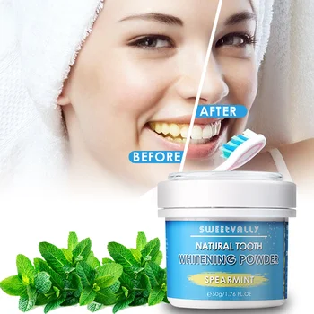 

50g Tooth Whitening Powder Spearmint Natural Teeth Whitening Charcoal Powder Tartar Stain Removal Dropshipping