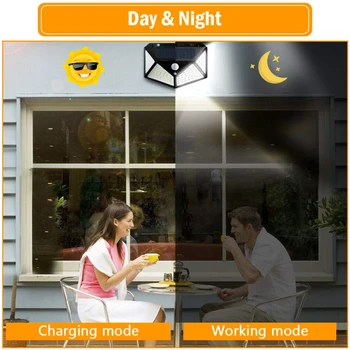 

100 LED Light Solar Portable Solar Light Garden Motion Sensor Wall Light Waterproof Solar Powered Sunlight Outdoor Solar Lamp