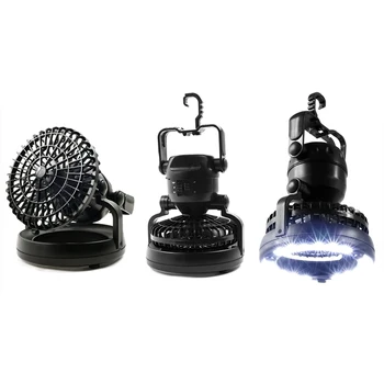 

Portable LED Camping Lantern 2 In 1 With 18-Flashlight Ceiling Fan For Outdoor Hiking LED Camping Light With Cooling Fan 2 in 1