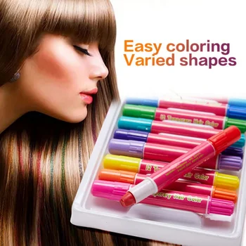 

12 Color Temporary Hair Dye Hair Chalk Pens Crayon For Hair Colorly Dye Face Kit Safe for Makeup Party Christmas Gift For Kids