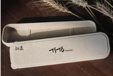 only box Титановый материал, портативная ложка для пикника, походная посуда, вилка из титанового сплава, сверхлегкие Запчасти для кухонного комбайна - Цвет: only box