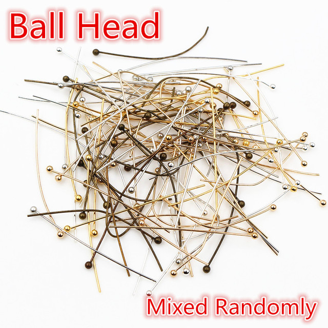 16 20 25 30 35 40 45 50mm Flat Head/Ball Head/Eye Head Pins Metal Headpins For Jewelry Findings Making DIY Supplies