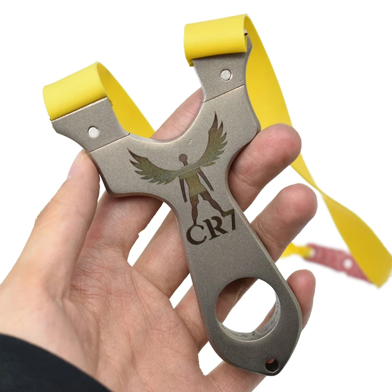 

High Quality Stainless Steel Slingshot for Hunting Catapult Outdoor Shooting Use Flat Rubber Band Powerful Handheld Bow