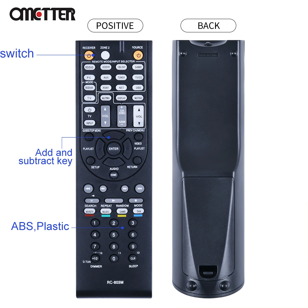 VINABTY Telecomando Universale RC-803M Per ONKYO AV Receiver – Sostituto Per HT-S7409, TX-NR609, HT-R690 E Altri