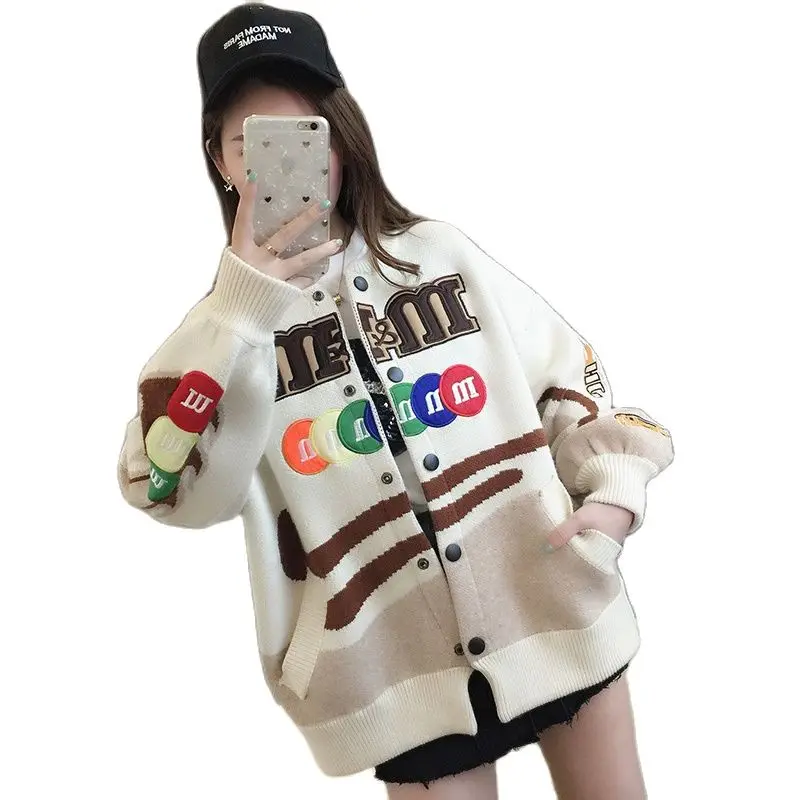 2021 New Style Popular Early Spring Clothing WOMEN'S Sweater Knitted Cardigan Loose Outer Wear Coat And Autumn |