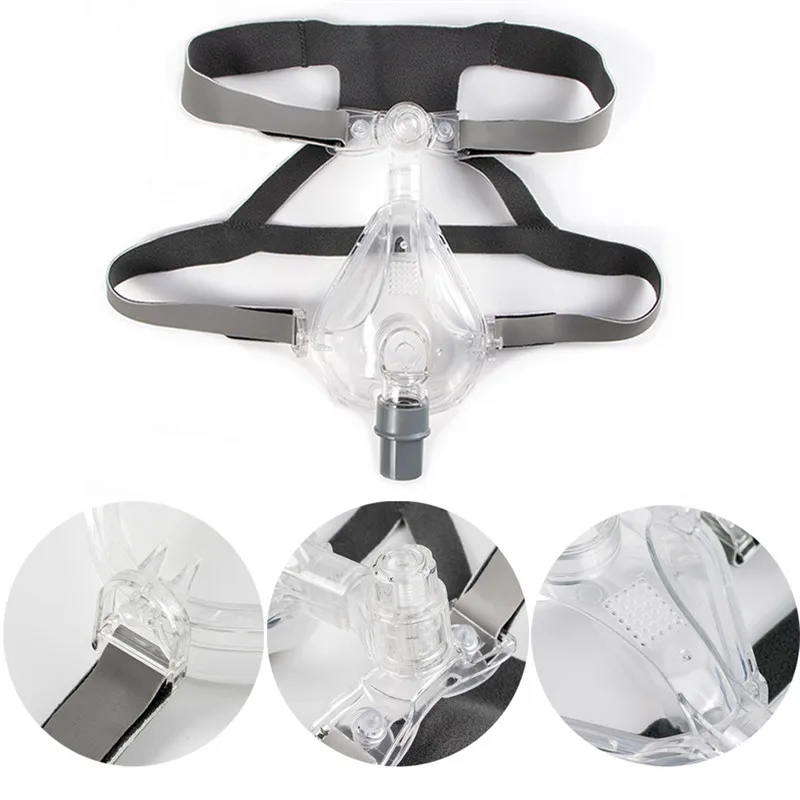 FM1 маска для лица CPAP Авто CPAP BiPAP маска с бесплатным головным убором Белый s m l для сна апноэ OSAS храп людей