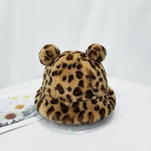 Леопардовая Рыбацкая шляпа в японском стиле Harajuku с плюшевыми шариками, милые Универсальные женские новые теплые плотные Мягкие Шапки высокого качества для студентов