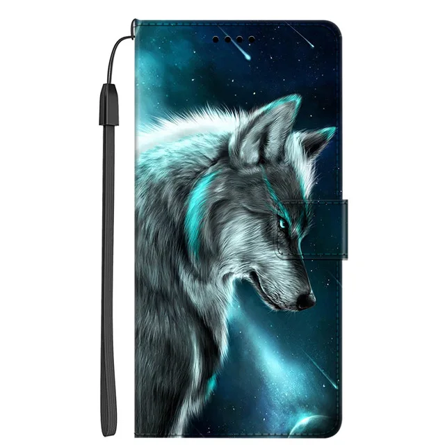 cute samsung phone case Flip Leather Case For Samsung Galaxy Note 20 3 4 5 8 9 10 Pro Plus Lite S20 FE Painted Phone Wallet Stand Book Cover Card Holder silicone case samsung Cases For Samsung