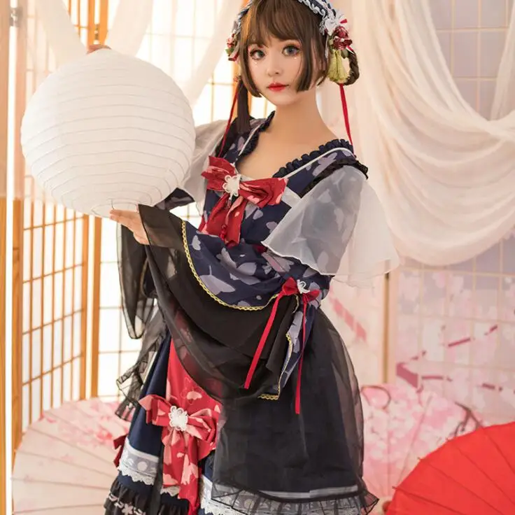 Дизайн; платье принцессы Белоснежки в китайском стиле Hanfu; женское платье в стиле Лолиты; платье с бахромой и бантом; цельное