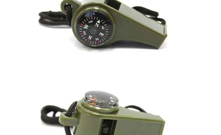 3 In 1 Outdoors High Decibel Portable ABS Emergency Survival Whistle with Thermometer Compass