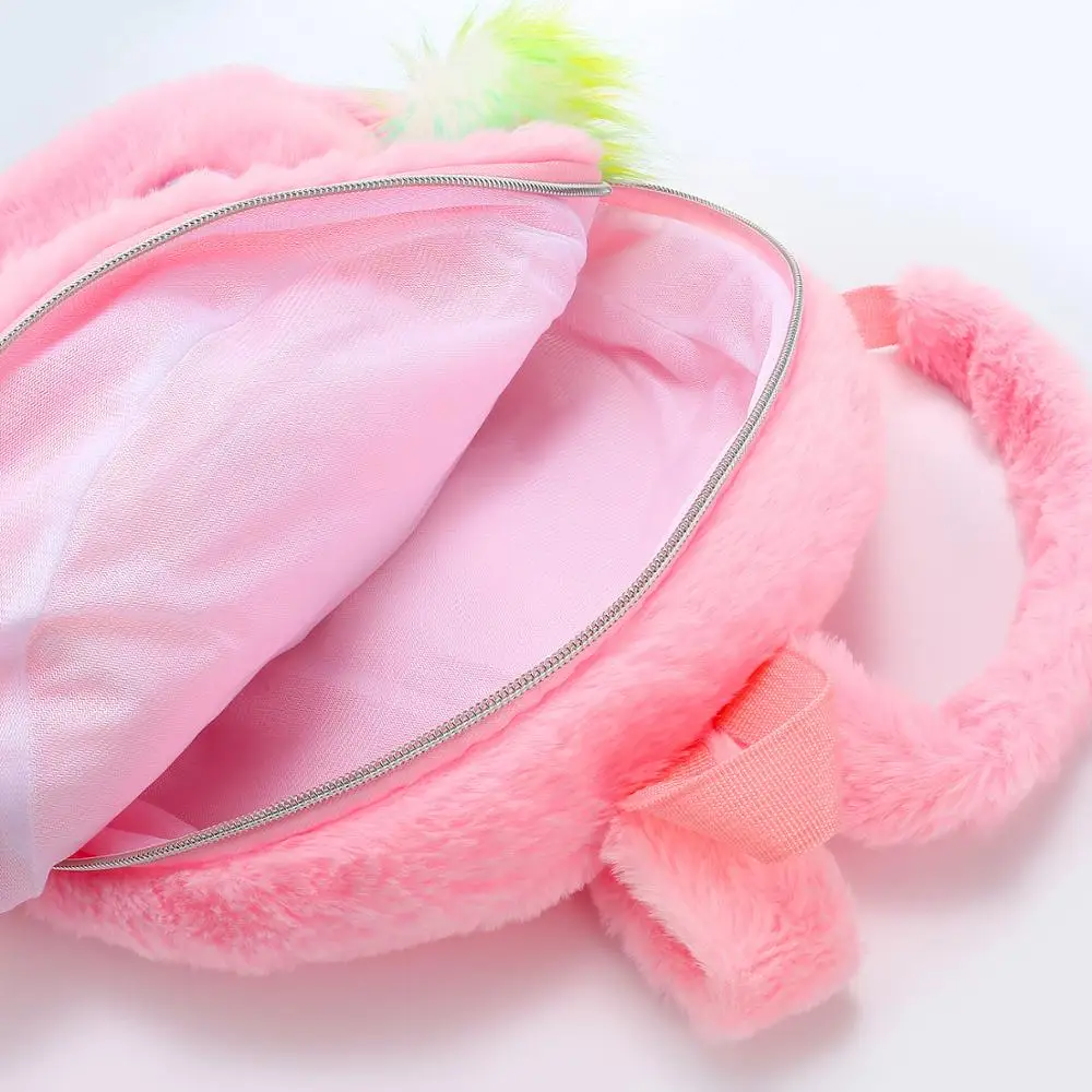 Plush Unicorn Backpack Fluffy Unicorn School Bag Baby Children School Bag Double Shoulder Bag For Kindergarten Girl Boy